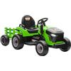 AIYAPLAY 2 in 1 Trattore Elettrico per Bambini 3-8 Anni 12V con Rimorchio Staccabile, Auto Elettrica Cavalcabile per Bambini con Telecomando, Cintura di Sicurezza, Musica, Luci LED e Clacson, Verde