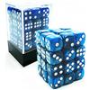 BESCON DICE Bescon 12mm 6 Sided Dice 36 in Brick Box, 12mm Six Sided Die (36) Block of Dice, Marble Blue