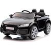 BRICOZONE Auto Elettrica Per Bambini Audi TT RS 12V Con Telecomando Parentale Licenza Ufficiale Doppio Motore 30W Luci LED MP3 USB Porte Apribili (Nero)