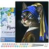 Figured'Art Dipingere con i Numeri con Telaio - Paint by Numbers La giovane gatta con la perla, Passatempo per Adulti, Kit Completo, Hobby Creativi - Quadri fai da te 40x50cm Tela Già Incorniciata