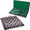 SQUARE GAME Square - Scacchi ROMANO SILVER - Scacchiera in Legno - 52 x 52 cm & Pezzi degli scacchi metallizzati