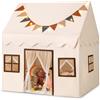 COSTWAY Tenda da Gioco per Bambini, Casetta da Gioco con Tappetino Antiscivolo Imbottito Bandierine Luci 3 Finestre, per Bambini 3-14 Anni, 123 x 107 x 137 cm