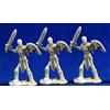 REAPER Pechetruite 3 x GUARDIEN Sword Skeleton - Reaper Bones Miniatura per Gioco di Ruolo Guerra - 77240