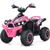 RELAX4LIFE Quad Elettrico per Bambini 3-8 Anni 12V con Velocità Regolabile, Auto a Batteria Multifunzione con Anteriore e Posteriore, Luci a LED, Musica, Pedale, Clacson, Carica 35KG (ROSA)