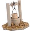 Zkydhbd Pozzi d'acqua in miniatura in legno e scena del secchio Figurine per case delle bambole 1/12 Decori esterni Realistico Fornitura di progetti artigianali in miniatura Pozzi d'acqua per giardino