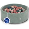 KiddyMoon Piscina 90X30cm/200 Palline In Schiuma Rotonda Morbida Per Bambini