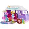 Polly Pocket Set da gioco per bambole e animali domestici, giocattolo da viaggio con accessori da campeggio e cibo, camper glamping