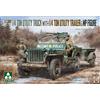 TAKOM Camion di utilità 1/35 US Army 1/4 TON con rimorchio e kit personaggio con tracciamento