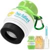 Solar Buddies Bundle da Viaggio Grab & Go, Clip Moschettone e Spazzolino - Singolo Verde Completo - Applicatore Solare Ricaricabile a Spugna Roll-on per Bambini, Adulti e Famiglie - 100ml