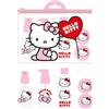 CERDÁ LIFE'S LITTLE MOMENTS Set cura personale viaggio Hello Kitty | Kit bottiglie riutilizzabili con adesivi e sacchetto trasparente | Accessori da viaggio kawaii per ragazze