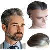 N.L.W. 360 Parrucche Umane di Pizzo Pieno Protesi Capelli Uomo Europeo di Protesi Uomo Sostituzione Dei Capelli 8×10 Pollici Pelle Sottile 0.06cm Spessore Uomini Parrucca in Nero e Grigio