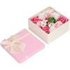 AurSoltriad Sapone a forma di rosa in simulazione, confezione regalo di sapone da bagno raffinato per donna, sapone floreale a lunga durata e senza scolorimento, decorato con nastro per San (Rosa)