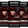 Syoss Color Coloration 4_22 rosso brillante livello 3 (3 x 115 ml), colore permanente per capelli fino a 10 settimane di intensità del colore e 70% di rottura dei capelli*