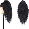 Ser Mulher CLOE Coda di cavallo Capelli Ricci 50cm Applicazione con Pinza 122 gr (1 nero)