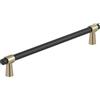 Amerock Mergence BP36980FBBBZ - Maniglia da centro a centro per armadietto, 192 mm, colore: Nero opaco/Oro Champagne