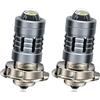 Ruiandsion P26S Lampadina LED Moto Faro Bianco AC 12-36V / DC 12-80V Super Luminoso 3000LM Lampadina LED con Lente Proiettore per Moto Faro, Non polarità, Confezione da 2