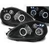 GV-ZONE Fari Compatibili con Fiat Grande Punto 2005-2008 GV-1259 Luci Anteriori Auto - Set Completo Lato Conducente e Passeggero con Angel Eyes Nero