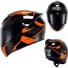 ARMAAN Casco integrale da moto di alta qualità, omologato DOT ECE, visiera antiappannamento, fodera rimovibile, protezione UV per moto da strada, cruiser, scooter, corse e touring,Color O-L