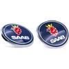 Topsono Set di 2 emblemi blu per Saab 93 9-3 convertibile 1998-2003, emblemi per cofano anteriore e portabagagli posteriore, adesivo 12844161 5289897 (saab blu)