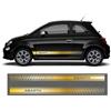 CMR Design Co Kit Adesivi Laterali per Fiat 500 Abarth 595 Grafiche Strisce Fiancate Fasce Sotto Porta Decorazione Auto Tuning Nere Bianche Rosse Argento Oro (Oro)