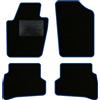 QUEMAR Tappetini Auto compatibili con Polo V 2009-2017 (6R - 6C) / Kit Tappeti Moquette e Gomma su Misura (Set 2 Anteriori + 2 Posteriori) / Ricami e Colori Personalizzati (0 Ricami, Bordo Blu)