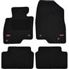 J&J AUTOMOTIVE Tappetini in Tessuto su Misura per Mazda 3 2013-2017, Set da 4 Pezzi Anteriori e Posteriori, Antiscivolo, di Velluto con Logo, Colore Nero