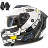 ZLHYQA Casco da moto modulare, casco integrale flip-up Bluetooth con doppia visiera, certificato ECE, casco da moto scooter per tutte le stagioni per adulti, uomini e donne.