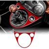 KUNGKIC Per Fiat 500 2011-2023 Abarth 595 2016-2023 Centrale Auto Console Decorazione Pannello Leva Cambio Cambio Telaio Interno Fibra di Carbonio Accessori Regalo (Rosso Trasmissione Manuale)