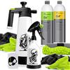 Nuke Guys Koch Chemie Foam Set: KochChemie GreenStar, detergente universale + detergente Gentle Snow Foam + spray Nuke Guys + schiuma Nuke Guys da 2 l + 4 panni in microfibra + misurino Nuke Guys
