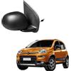 Polcar Specchietto Retrovisore Esterno Nero compatibile con FIAT PANDA 2012>. (MANUALE). Vetro cromato e convesso senza riscaldamento. Calotta nera (DESTRO)