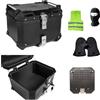 MOTO SPORT MONDO COMPATIBILE CON KTM 1290 SUPER ADVENTURE BAULETTO BAULE 45 LITRI MOTO SCOOTER VALIGIA CON PIASTRA PER AGGANCIO PORTAPACCHI POSTERIORE CAPACITÀ 1 CASCO INTEGRALE/MODULARE 42X33X33CM