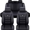 CJJNFDC Set Coprisedili Auto, per VW Golf 5 6 7 8 GTE GTI GTD Clubsport Clubsport45 Variant Alltrack Anteriori impermeabile antiscivolo Copri-sedile,A-Black