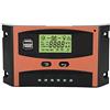 Kuuleyn Regolatore di monitoraggio del punto di massima potenza, ABS MPPT 12V/24V MPPT Regolatore del pannello solare Schermo LCD Regolatore automatico della batteria(50A)