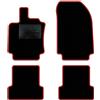 QUEMAR Tappetini Auto compatibili con Renault Clio IV e Grandtour 2012-2019/ Kit Tappeti Moquette e Gomma su Misura (Set 2 Anter.+ 2 Poster.)/Ricami e Colori Personalizzati (0 Ricami, Bordo Rosso)