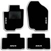QUEMAR Tappetini Auto compatibili con Rav4 III XA30 2006-2013 / Kit Tappeti Moquette e Gomma su Misura (Set 2 Anteriori + 2 Posteriori) / Ricami e Colori Personalizzati (Bordo Bianco, 4 Ricami)