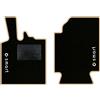 QUEMAR Tappetini Auto compatibili con Smart Fortwo W451 2007-2014 / Kit Tappeti in Moquette e Gomma su Misura (Set 2 Anteriori) / Ricami e Colori Personalizzati (2 Loghi+Ricami, Bordo Beige)