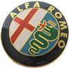 VS 2 Fregi Stemmi Compatibili con Alfa Romeo Logo 74mm Cofano Anteriore Posteriore Emblema Oro Gold 147 156 159 Brera Mito METALLO