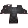 KRAM-TRUCK Tappetini trapuntati KRAM-TRUCK Compatibile con Fiat Ducato, Peugeot Boxer, Citroen Jumper dal 2007, nero con filo rosso, pelle sintetica spugna 1 cm, certificato di igiene, fodere comode
