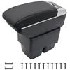KAERGK Braccioli auto per Ford Fiesta 2009-2017 Console centrali per auto Doppio spazio con portabevande Posteriore Utility Box Facile da montare (linea nera)