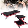 LZQ Tavola pieghevole da officina, 2 in 1, fino a 150 kg, ruote girevoli a 360°, rivestimento in PVC con imbottitura in gommapiuma, colore nero