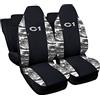Lupex Shop Coprisedili auto compatibili per C1 prima serie dal 2005 al 2014 con poggiatesta integrato, Nero Mimetico Chiaro, Prodotto Made In Italy
