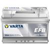 VARTA D54 Varta Start-Stop EFB Auto Batteria 12V 65Ah (565500065) Type 100