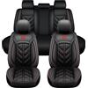 Generic Copri Sedile Auto Universale Per Audi A5 Coupe S-Line Tdi, Impermeabile Pelle PU，Resistente All'abrasione，Traspirante(Black red)