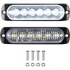 PICAA 2 Pz Sottile Bianco 6 LED Lampada di Emergenza Stroboscopica Barra Luminosa, Luce Flash Warning per Fuoristrada Auto Camion Trattori SUV 4x4 Barca 12V 24V Veicolo
