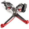 E-SPEEDMTC ESPEEDMTC per Triumph Trident 660 2021 2022 Modificato di CNC in Lega di Alluminio 6 stadi Lunghezza Regolabile Pieghevole Leva di Frizione del Freno (Rosso)