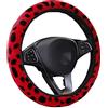 Duories Coprivolante universale per auto, in peluche, antiscivolo, per donna, 37-38 cm, colore rosso