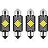 Ruiandsion 4PCS 39mm 6411 DE3425 DE3423 Lampadina LED per Luci Plafoniera con Chip LED 2016 12SMD 12V Senza Polarità Bianco 6000K 360LM Sostituzione per Interni Auto, Luci di Lettura