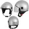 A-Pro Casco Jet Demi Scooter Moto Omologato ECE 22 Visiera Antigraffio Agento XS