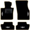QUEMAR Tappetini Auto per MINI F55 F56 F57, Bordo Beige, 4 Ricami | 2014-2023 / Kit Tappeti Moquette e Gomma su Misura / Set 2 Anteriori + 2 Posteriori / Ricami e Colori Personalizzati