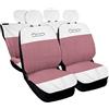 Rebeca Shop COPRISEDILI PER AUTO COMPATIBILI CON 500 MADE IN ITALY SET IN VARI COLORI (Bianco/Rosa)